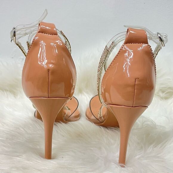 Azalea Wang | clear pointy stilettos 37 Rhinestone details,ankle strap,4… - Picture 4 of 5